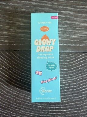 NWT Creme Glowy Drop One Squeeze Sleeping Mask made in Korea carrot
